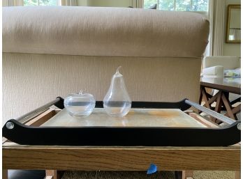 Decorative Tray With Glass Display Pieces