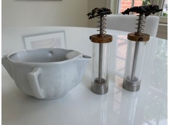 Pillivuyt Gravy Boat And Salt & Pepper Grinder