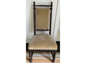 Suede Upholstered Chair With Nailhead Trim