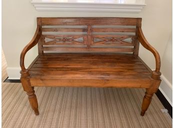 Solid Wood Carved Bench