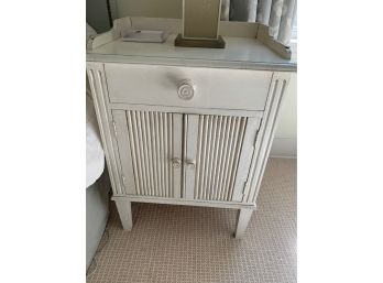 Antiqued White-painted Wooden Night Stand (Master's #1)