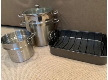 Roasting Pan/Rack And 16 Qt Stock Pot