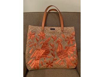 Kate Spade Straw Bag With Leather Handles