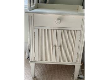 Antiqued White Handpainted Wooden Nightstand (Master's #2L)