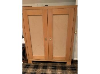 Designer Cerused Wood Cabinet With Suede (originally $3400) Contents Not Included