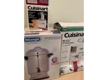 Lot Of 3 Misc Kitchen Appliances - Food Processor, Coffee Urn, Ice Cream Maker