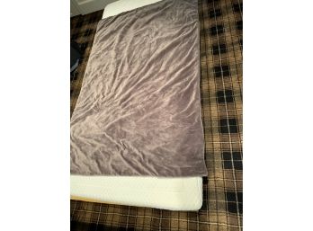 Twin Size Therapedic Mattress Topper & Restoration Hardware Gray Throw