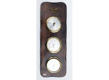 Vintage Weather Station From ARD Instruments (Baldwin Maine) - Barometer, Temperature, Humidity, On Wood Board