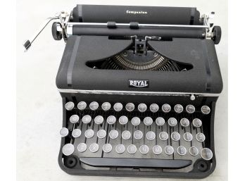 Vintage Royal Companion Portable Typewriter With Case - 1941 Working Condition  Deco Style