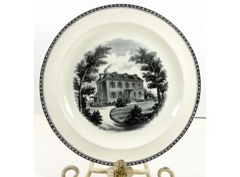 Antique (1916) Wedgwood Collector Plate - Van Cortland House - Colonial Dames Of New York State