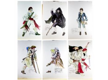 6 Treasure Island Costume Boards - On Foam Core - Character Costumes 1997