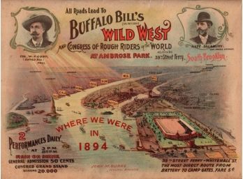 16 X 20 POSTER Buffalo Bill's Wild West Show - South Ambrose Park Brooklyn NY - 1894 POSTER (Facsimile)