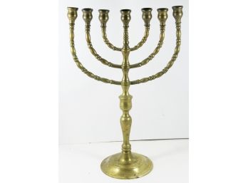 Vintage Brass Menorah (7 Candle) 17' Tall - Traditional