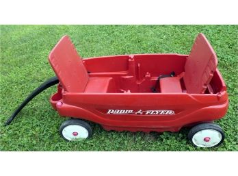 Radio Flyer Two Seater Red Wagon - Convertible Seats, Cup Holders - Ready To Roll