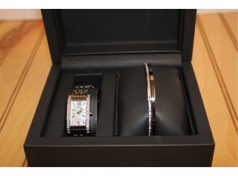 Pre Owned CITIZENS ECO-DRIVE Ladies Stainless Watch & Bracelet Gift Set