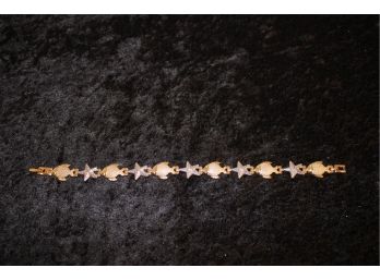 Ladies Silver & Gold Tone Fish/Starfish Energy Health Magnet 8' Bracelet