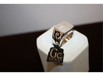 NWT GUESS Collection Sterling Silver & Mother Of Pearl Men's Ring Size 10