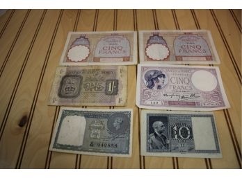 Mixed Lot Of Vintage Foreign Currency Paper Money Various Countries