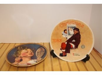 Two Vintage Edwin Knowles Norman Rockwell Collector's Plates