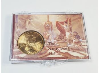 Millennium Sacagawea Golden Dollar In Case