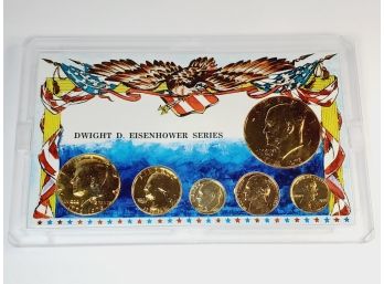 1971 D Dwight D Eisenhower Series US 6 Coin Set UNC In Plastic Display Case