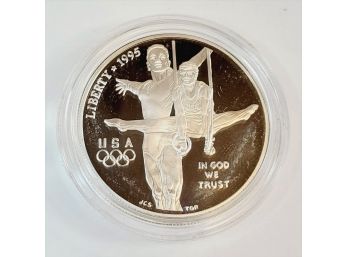 1995 Gymnastics Atlanta Olympic Games Commem Dollar Coin Silver