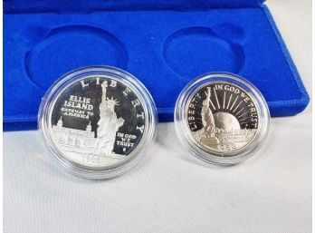 1986-s United States Liberty Proof Coin Set Silver Dollar $1 & Half Dollar