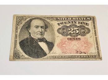 1874 United States    25 Cents Fractional Currency   Note