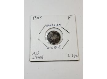 1905 Canadian Silver 5cent Piece (Nickle)