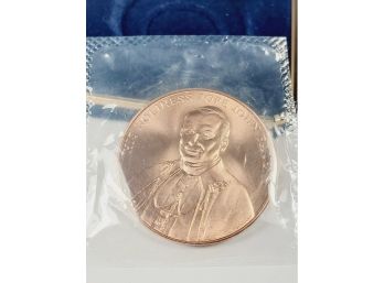 2000 Pope John Paul II Bronze Medal In Plush Blue Case From US MINT