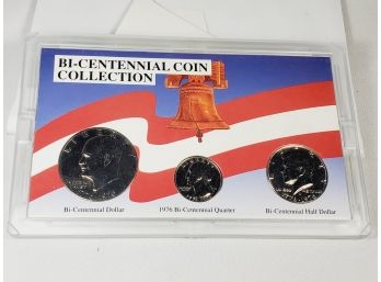 Bicentennial 3 Coin Set The Americana Series In Original Envelope With Paper Stand