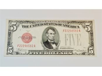 1928 C Series  $5 Dollar Bill Red Seal