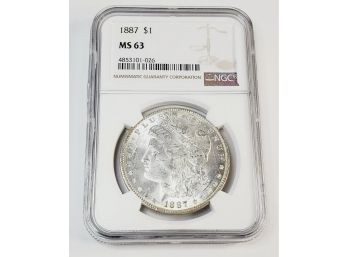 1887 Morgan Silver Dollar MS63 NGC Graded And Slabbed