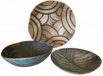 Three Vintage Studio Pottery Bowls (D)