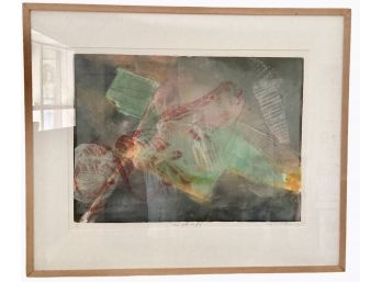 Signed Monotype Abstract 'More Fish To Fry' By I. Miller (H) 31' X 26'