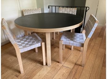 Fine Alvar Aalto Round Table- (Retail $2400)  & Four Chairs - (Retail $3400)