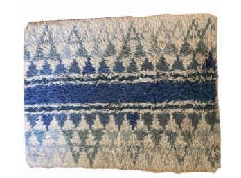 Vintage Blue Rya Wool Rug 46' X 33'