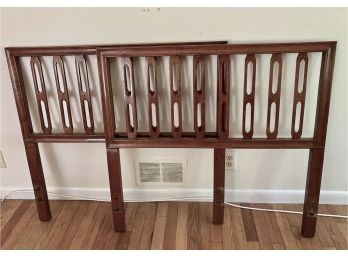 Pair Of MCM Wood Twin Headboards