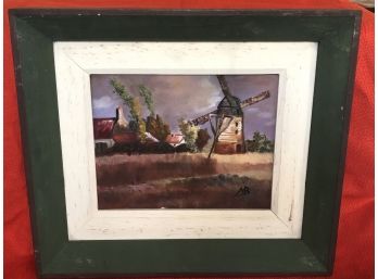 Windmill Painting On Canvas Signed MB?  15'x13'