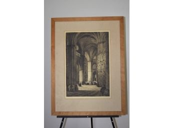 Signed Axel Haig Toledo Cathedral  26.5'x36' No Glass In Frame