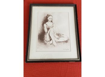 Original Lithograph Ballet Dancer By Moses Soyer  15'x18'