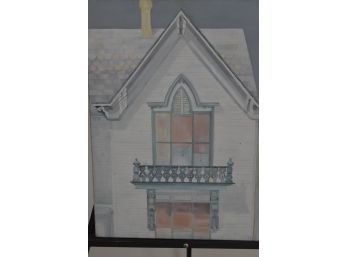 Painting Of A Victorian House In NY Signed J Burgess July 15, 1968 16'x20'