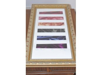 Signed Michael Bryant And Numbered 17/650 'satin Rainbow' 16'x28' Matted Framed Glass