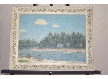 Fishing On The River Framed Signed A. McG 19'x15'