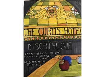 Signed Sharp The Curtis Hotel Lenox Ma Original Art 20'x24' Pen Paint Marker On Paper Mounted On Board