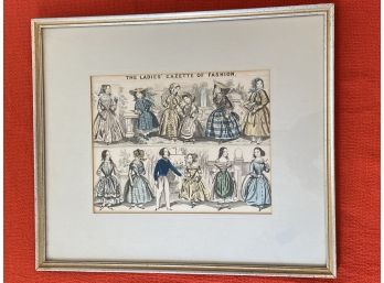 The Ladies Gazette Of Fashion 17.25'x15' Matted Framed Glass