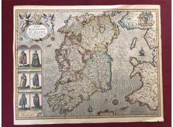 Kingdom Of Irland Map Ireland 20.5'x16.5' 1966 Reproduced 1966