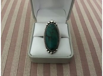 Sterling Silver And Malachite Ring