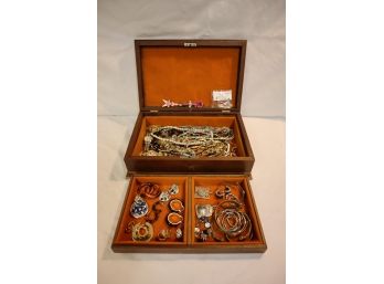 Inlay Wood Jewelry Box With Content