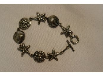 925 Sterling Mexico Seashell Bracelet 7'